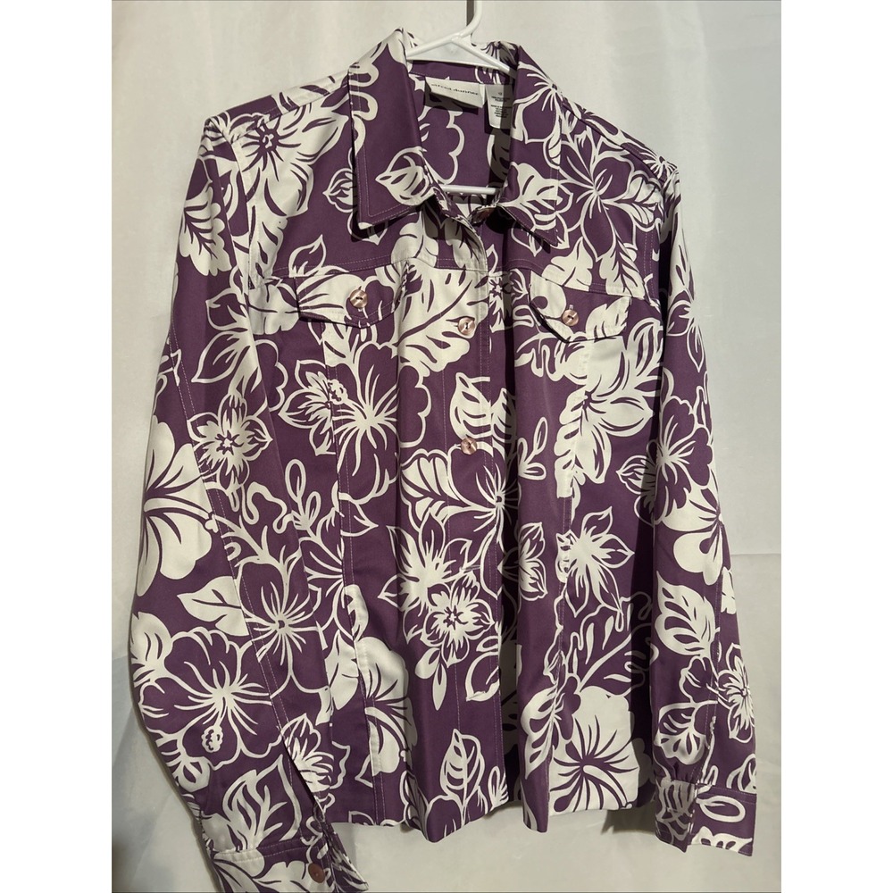 Alfred Dunner Women's Purple Floral Jacket Size 12